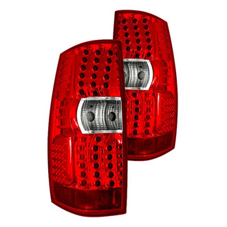 Winjet® - Driver and Passenger Side Chrome/Red LED Tail Lights