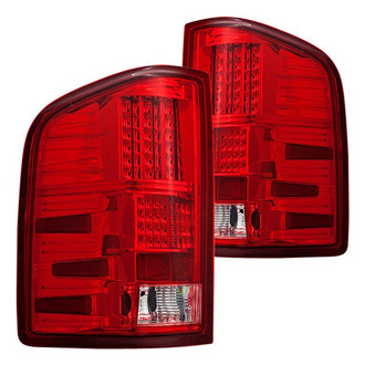 Winjet® CTWJ-0067-CR - Driver and Passenger Side Chrome/Red LED Tail Lights