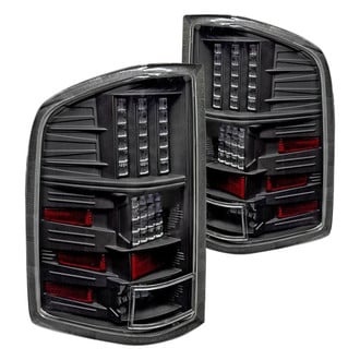 Winjet® - Driver and Passenger Side Glossy Black LED Tail Lights