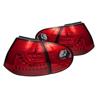 Winjet® - Driver and Passenger Side Chrome/Red LED Tail Lights