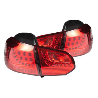 Winjet® - Driver and Passenger Side Chrome/Red LED Tail Lights