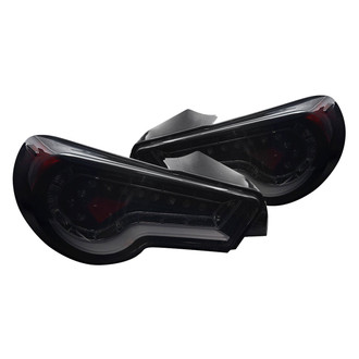 Winjet® - Driver and Passenger Side Black/Smoke Fiber Optic LED Tail Lights