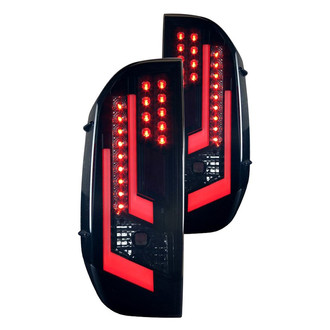 Winjet® CTWJ-0377-BS - Driver and Passenger Side Black/Smoke Fiber Optic LED Tail Lights