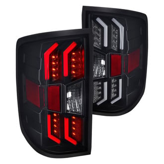 Winjet® - Driver and Passenger Side Black/Smoke Fiber Optic LED Tail Lights