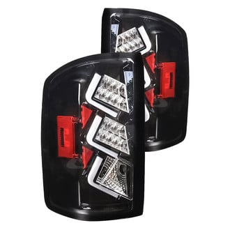 Winjet® - Driver and Passenger Side Gloss Black Fiber Optic LED Tail Lights