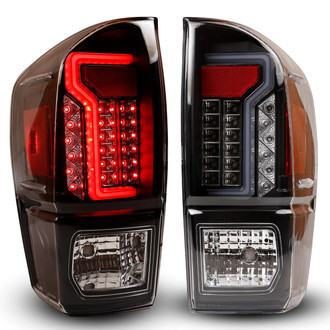 Winjet® CTWJ-0466-BC - Driver and Passenger Side Black Fiber Optic LED Tail Lights