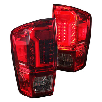 Winjet® CTWJ-0466-CR - Driver and Passenger Side Chrome/Red Fiber Optic LED Tail Lights