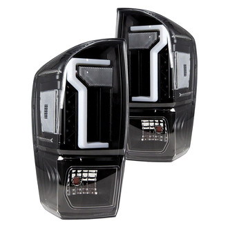 Winjet® CTWJ-0466E-BC - Driver and Passenger Side Black Fiber Optic LED Tail Lights