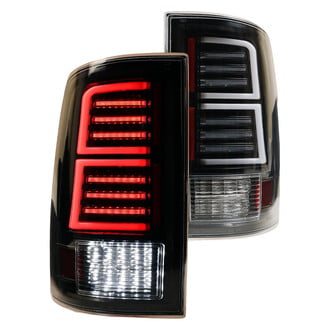 Winjet® - Driver and Passenger Side Black Sequential Fiber Optic LED Tail Lights