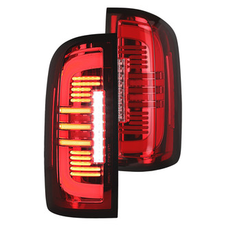 Winjet® - Driver and Passenger Side Chrome/Red Sequential Fiber Optic LED Tail Lights