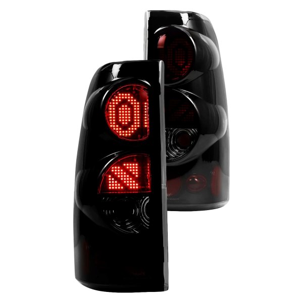 Winjet® - Black/Smoke LED Tail Lights, Chevy Silverado