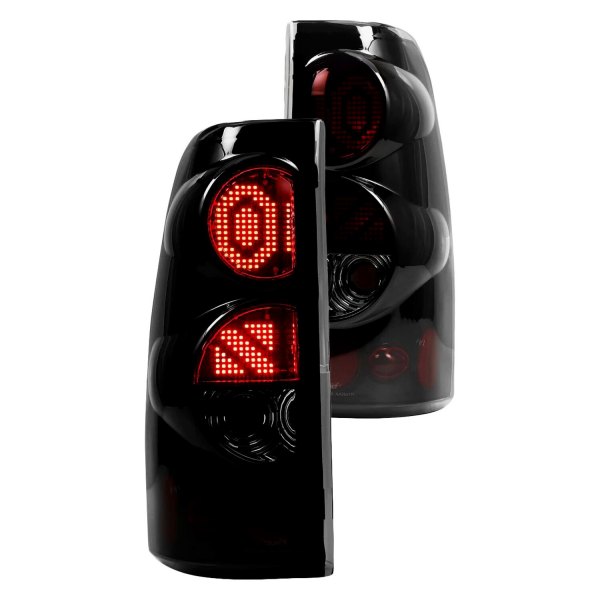 Winjet® - Black/Smoke LED Tail Lights, Chevy Silverado