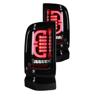 Winjet® - Driver and Passenger Side Black/Smoke Fiber Optic LED Tail Lights