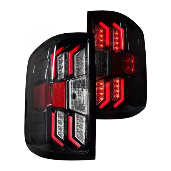 Winjet® - Renegade Gloss Black Fiber Optic LED Tail Lights