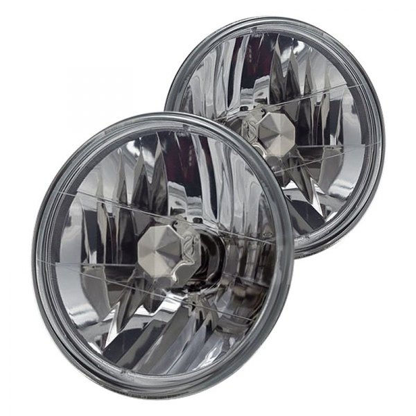 Winjet® - 7" Round Chrome Euro Headlights