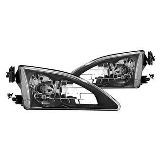 Winjet® - Driver and Passenger Side Black Euro Headlights