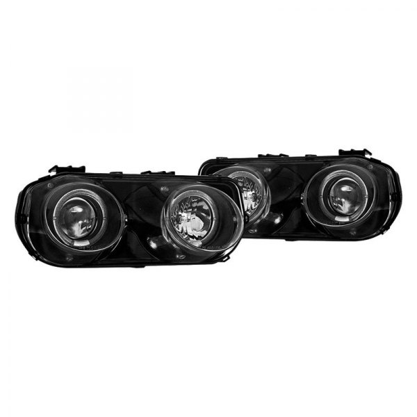 Winjet® - Black Halo Projector Headlights, Acura Integra