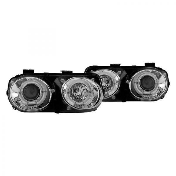 Winjet® - Chrome Halo Projector Headlights, Acura Integra