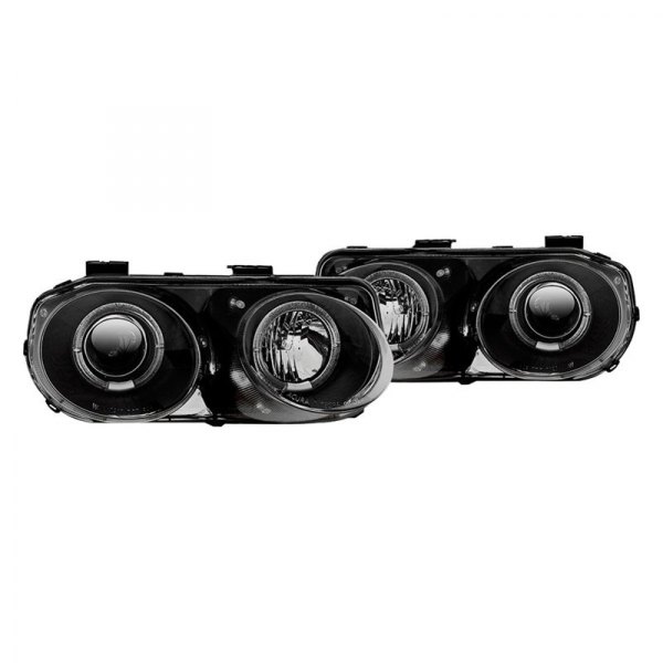 Winjet® - Black Halo Projector Headlights, Acura Integra