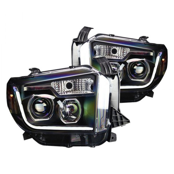 Winjet® - Black LED DRL Bar Projector Headlights, Toyota Tundra