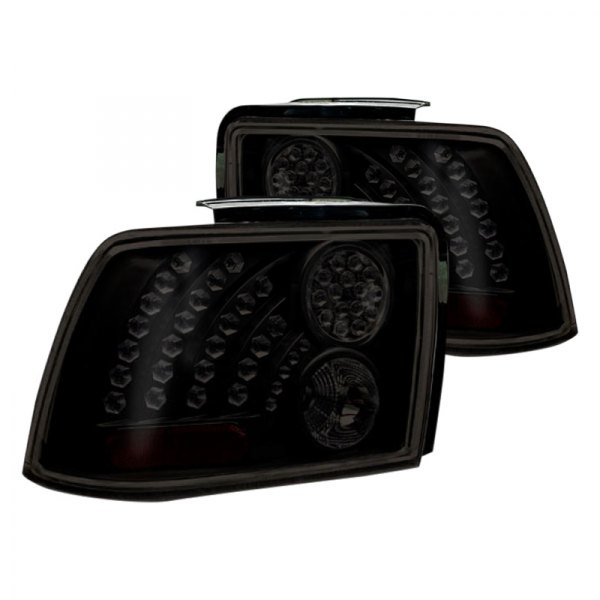 Winjet® - Black/Smoke LED Tail Lights, Ford Mustang
