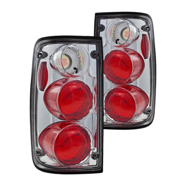 Winjet® - Chrome/Red Euro Tail Lights, Toyota Pick Up