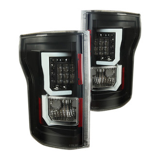 Winjet® - Driver and Passenger Side Black Fiber Optic LED Tail Lights