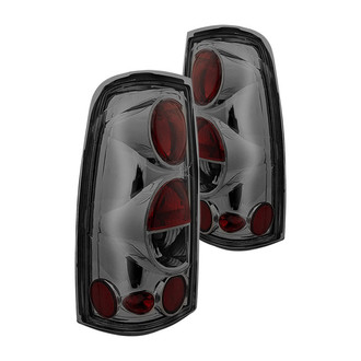 Winjet® CTWJ-0004-CS - Driver and Passenger Side Chrome Red/Smoke Euro Tail Lights
