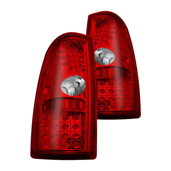Winjet® - Chrome/Red LED Tail Lights