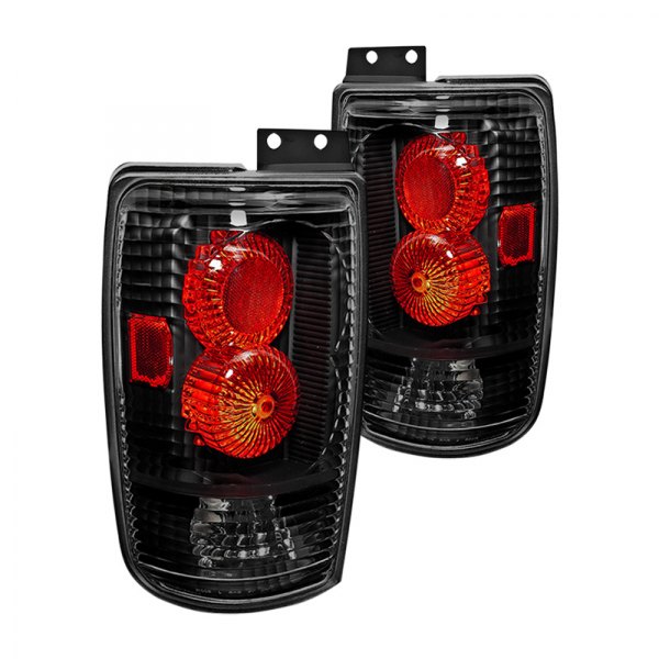 Winjet® - Black/Red Euro Tail Lights, Ford Expedition
