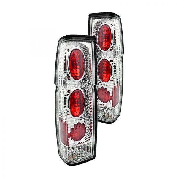 Winjet® - Chrome/Red Euro Tail Lights, Nissan Pick Up