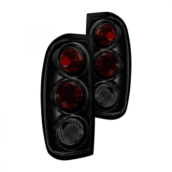 Winjet® - Black Red/Smoke Euro Tail Lights, Nissan Frontier