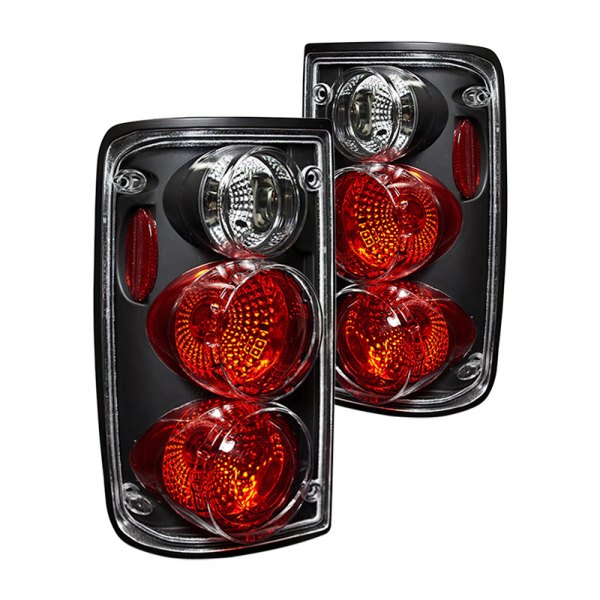 Winjet® - Black/Red Euro Tail Lights, Toyota Pick Up
