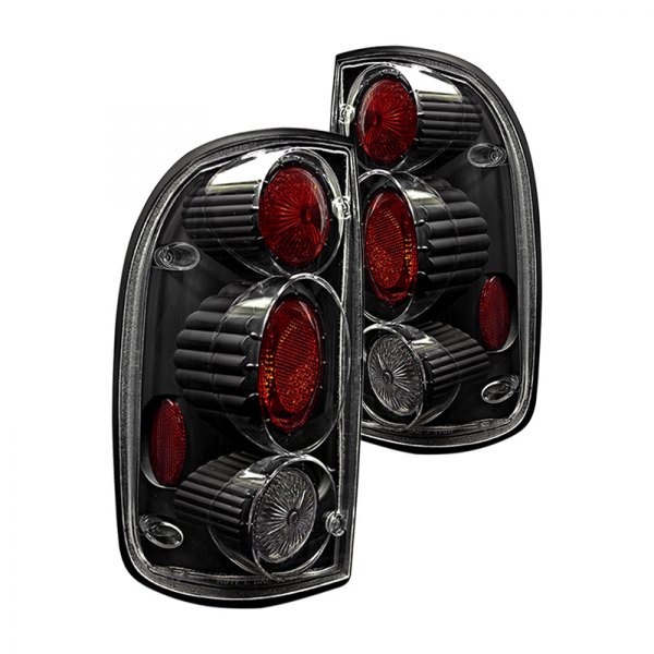 Winjet® - Black/Red Euro Tail Lights, Toyota Tacoma