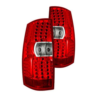 Winjet® - Driver and Passenger Side Chrome/Red LED Tail Lights