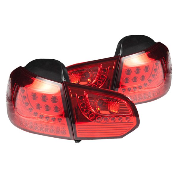 Winjet® - Chrome/Red LED Tail Lights