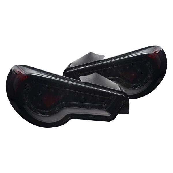 Winjet® - Black/Smoke Fiber Optic LED Tail Lights, Scion FR-S