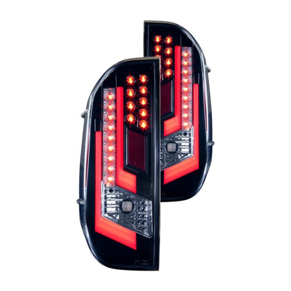 Winjet® - Black Fiber Optic LED Tail Lights, Toyota Tundra