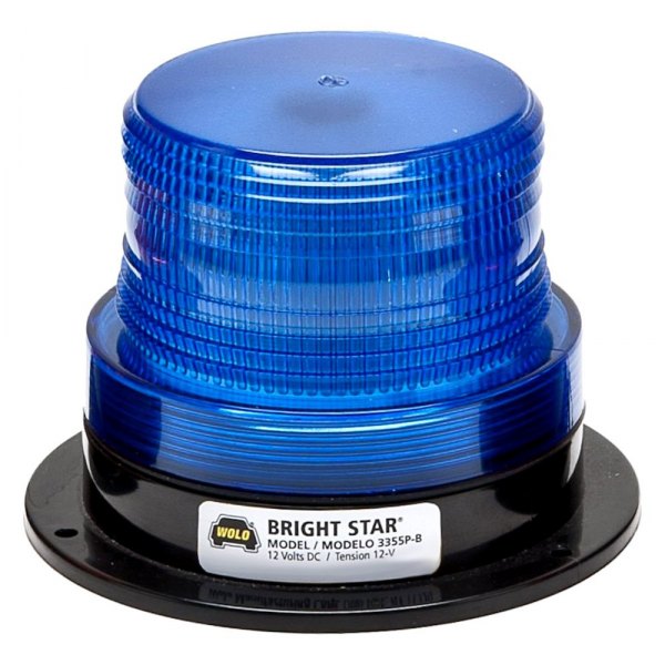 Wolo® - 3.6" Bright Star™ Permanent Mount Blue Gas Discharge Beacon Light