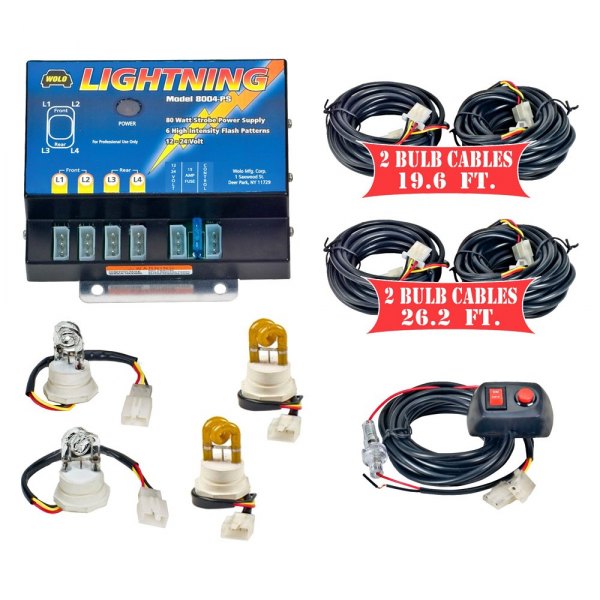 Wolo® - Lightning™ XL Permanent Mount Amber/White Hideaway Strobe Light Kit