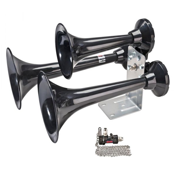 Wolo® - Siberian Express™ 3 Trumpet Black Train Air Horn with Lanyard Valve