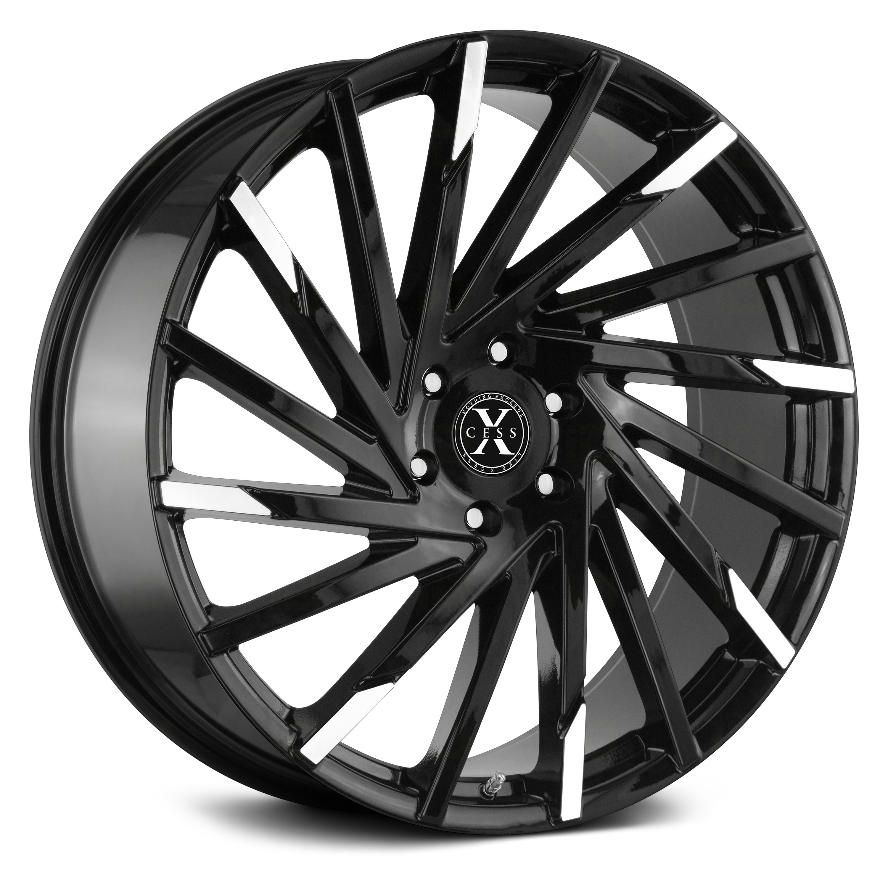XCESS® X02 Wheels - Gloss Black with Machined Tips Rims