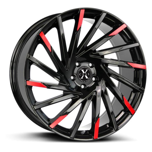 XCESS® - X02 Gloss Black with Candy Red Milled Accents