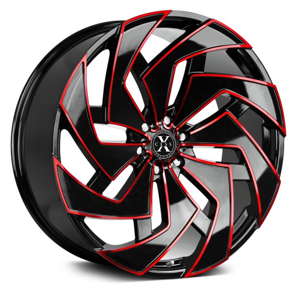 XCESS® - X04 Gloss Black with Candy Red Milled Accents