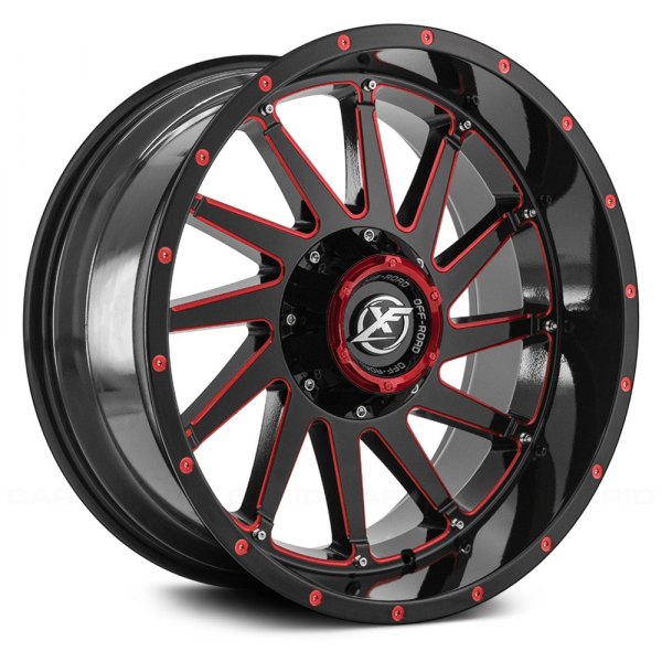 XF OFF-ROAD® - XF-216 Gloss Black with Red Milled Accent and Red Dots