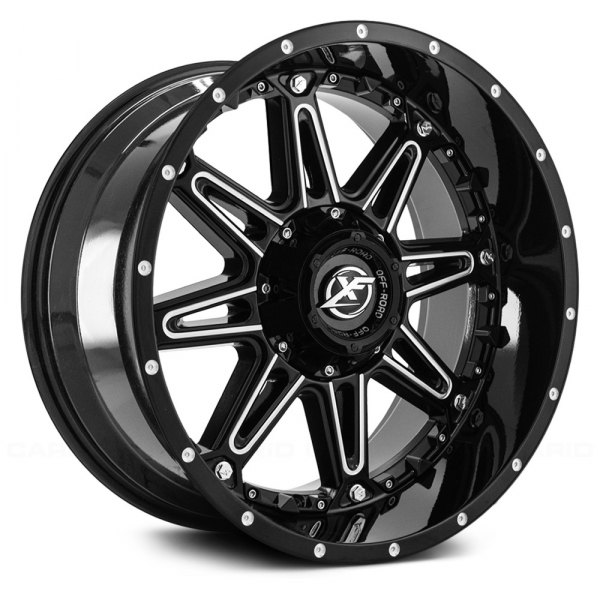 XF OFF-ROAD® - XF-217 Gloss Black with Milled Accent and Dots