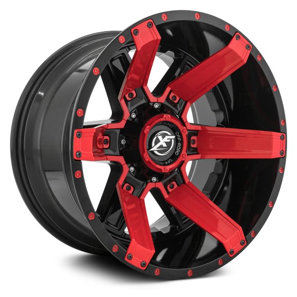 XF OFF-ROAD® - XF-214 Gloss Black with Gloss Red Inserts and Red Dots