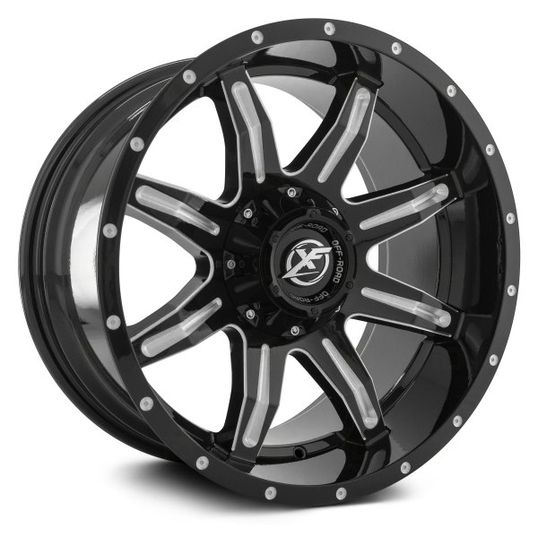 XF OFF-ROAD® - XF-215 Gloss Black with Milled Accent and Dots