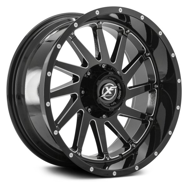 XF OFF-ROAD® - XF-216 Gloss Black with Milled Accent and Dots