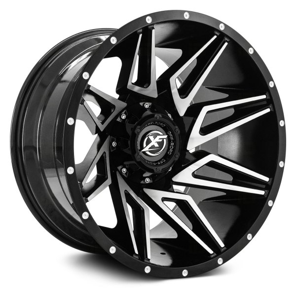 XF OFF-ROAD® - XF-218 Gloss Black with Machined Face and Dots